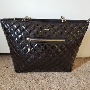 DKNY patent leather tote bag